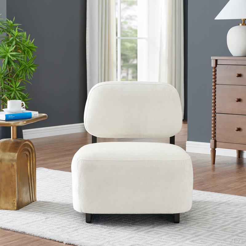 Chaise d'appoint moderne Solara avec structure en bois massif, Blanc