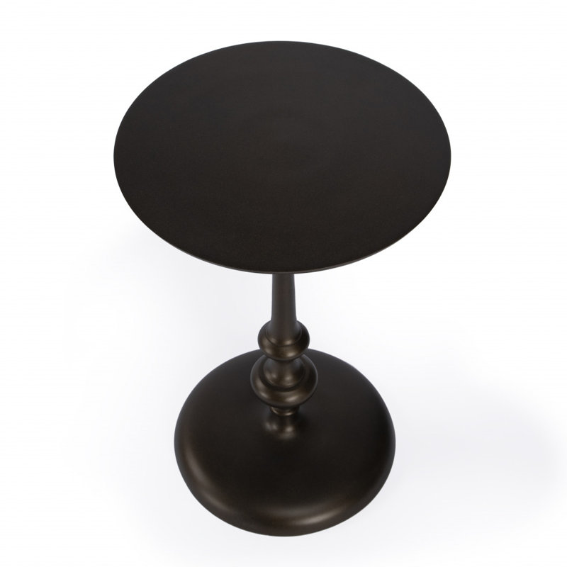 Table de bout ronde à piédestal en aluminium 19 po, Bronze