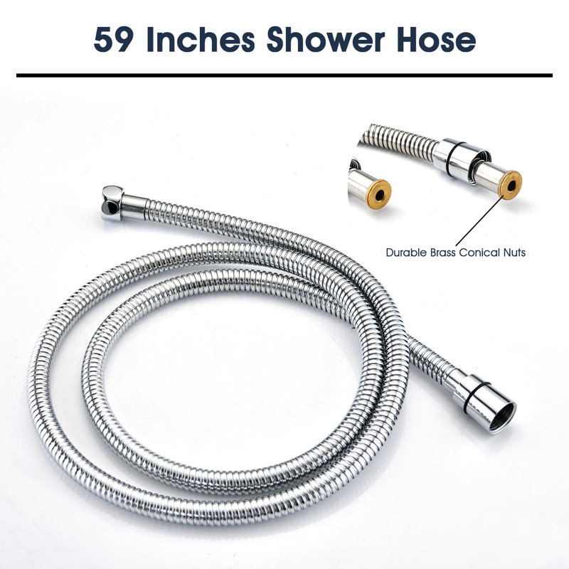 Pomme de douche à main avec valve brute et tuyau