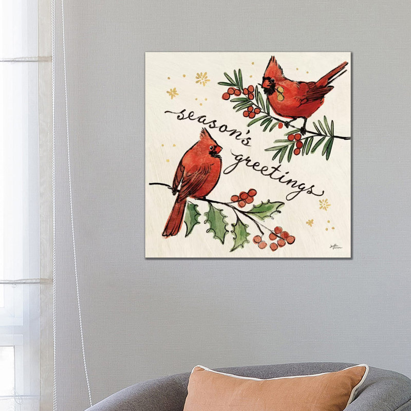 Christmas Lovebirds X by Janelle Penner - Wrapped Canvas Painting, 66.04 cm H x 66.04 cm W x 1.91 cm D