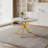 Round Unfinished Marble Top Metal Base Dining Table-99841187-99841184