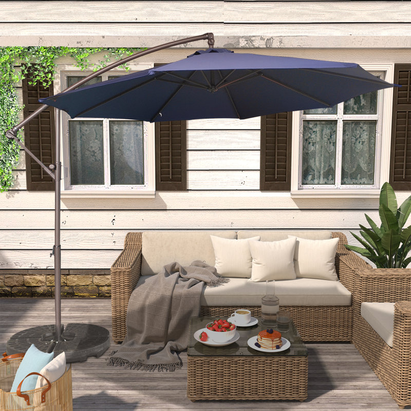 Parasol en porte-à-faux 10 pi Anasa, Bleu marine
