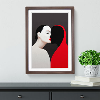 Two Women In Love Minimalism No.2 - Single Picture Frame Print on Wood