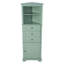Green Triangle Tall Cabinet With 3 Drawers And Adjustable Shelves For Bathroom-997438011