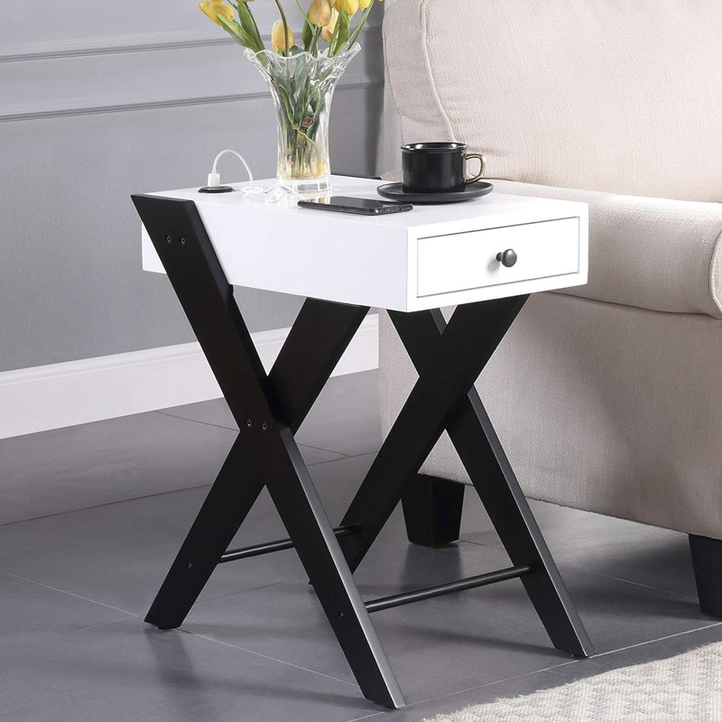 Versatile Side Table With USB Charging And Spacious Drawer For Convenience