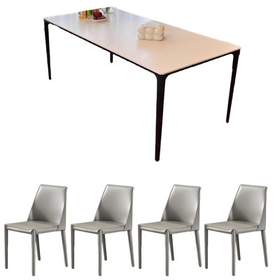 Table rectangulaire simple blanche moderne
