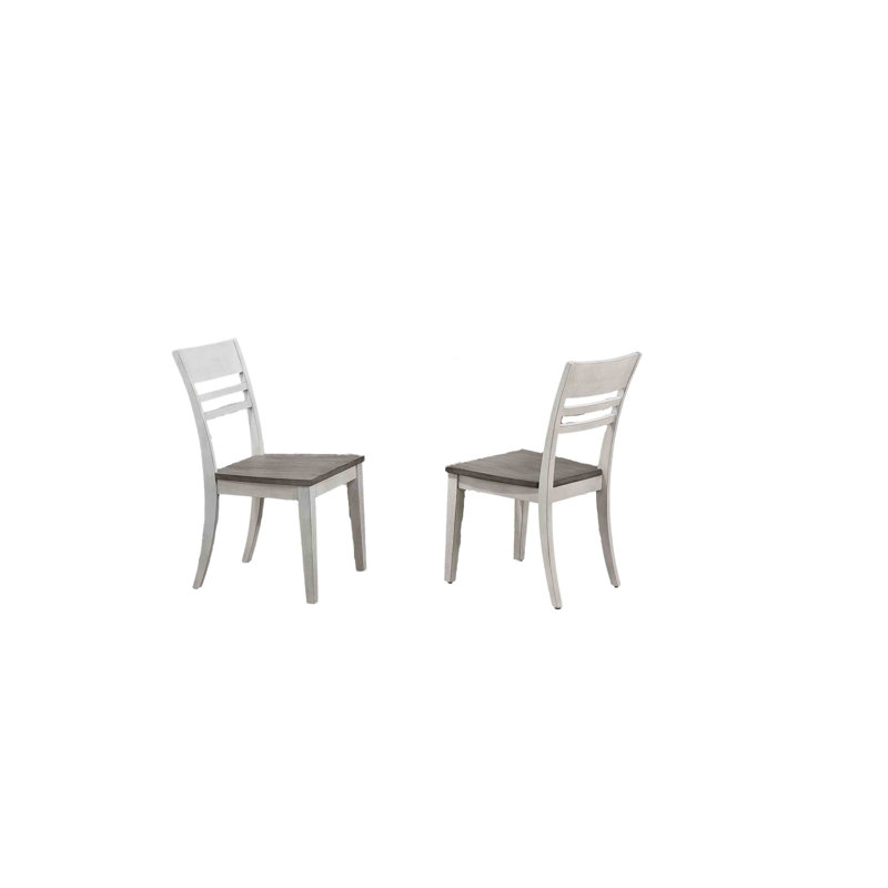 7-Piece Rectangle Solid Wood Dining Set With Butterfly Leaf In White & Grey (seats 4-6 people)