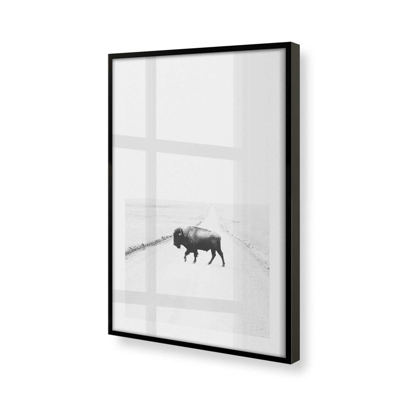 Imprimé Prairie Traveller II, Cadre noir satiné, H 21 po x l 17 po x P 1,25 po