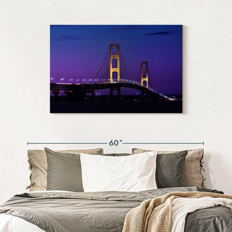 Lilie Mackinac Bridge, crépuscule, H 30 po x l 45 po
