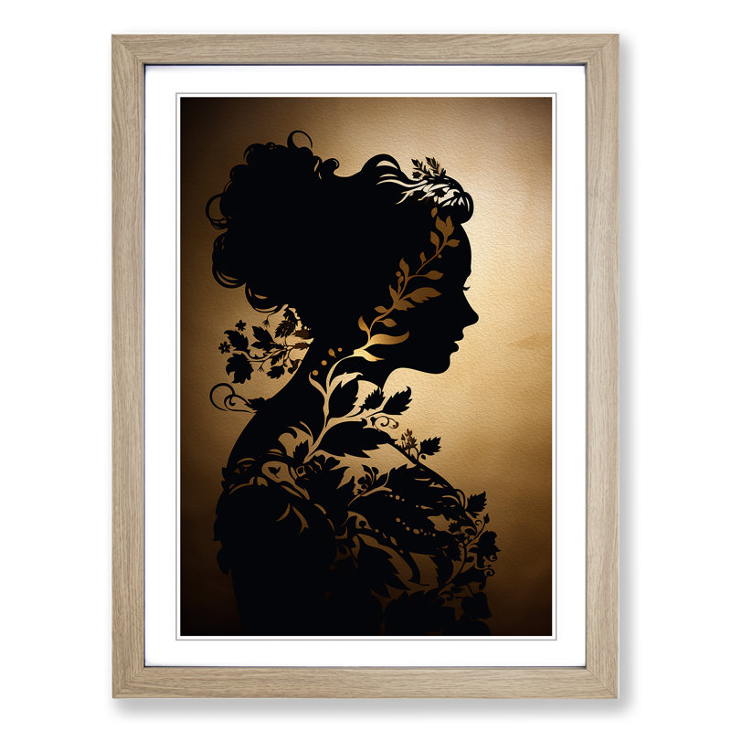 Woman Baroque - Framed Print, 34cm H x 25cm W x 2cm D, Oak