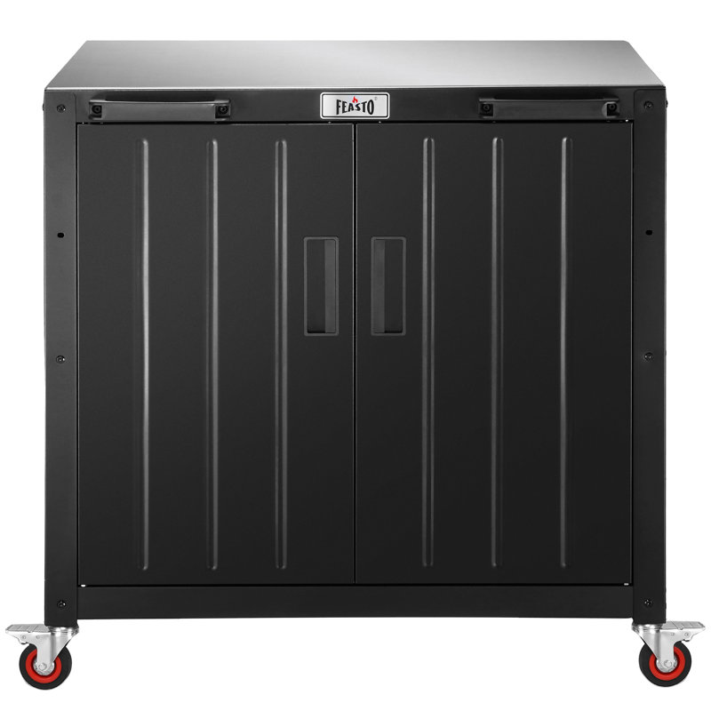 Feasto Outdoor Kitchen Series 304 Stainless Steel Freestanding Kitchen Grill Cart with Cabinet