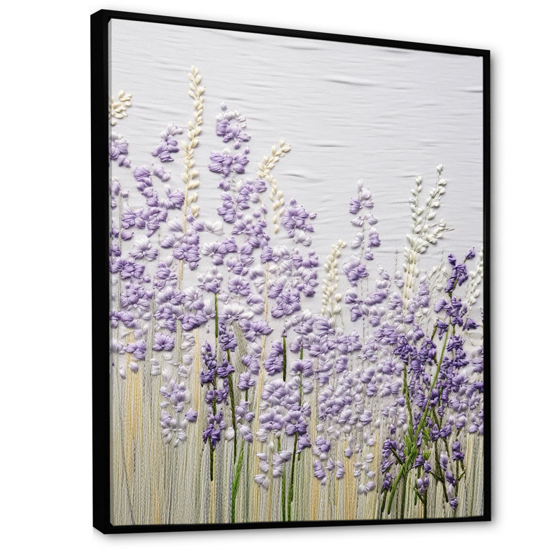 «Violets Minimalisme Dream I» sur toile, Cadre flottant noir, H 32 po x l 24 po