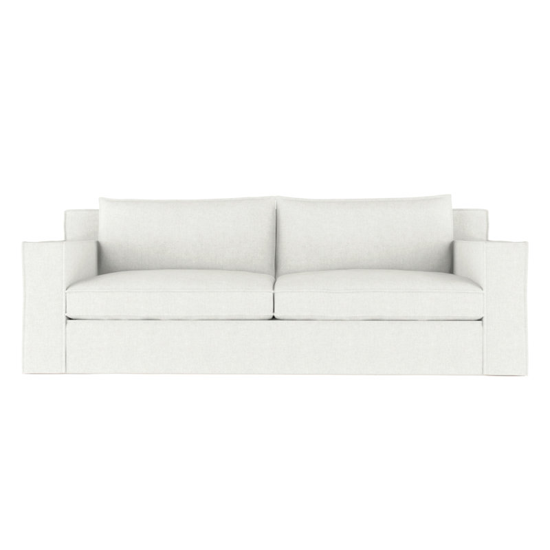 Canapé Mulberry, H 33 po x l 96 po x p 40 po, Velours moelleux blanc, Ébène