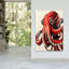 «Vibrant Red Octopus Octopus Beach», art mural-129150810