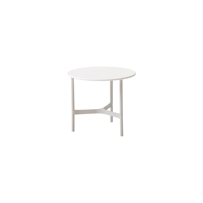 Twist Outdoor Round Teak Coffee Table, Teak/Dark Gray, 14.99" H x 17.8" W x 17.8" D