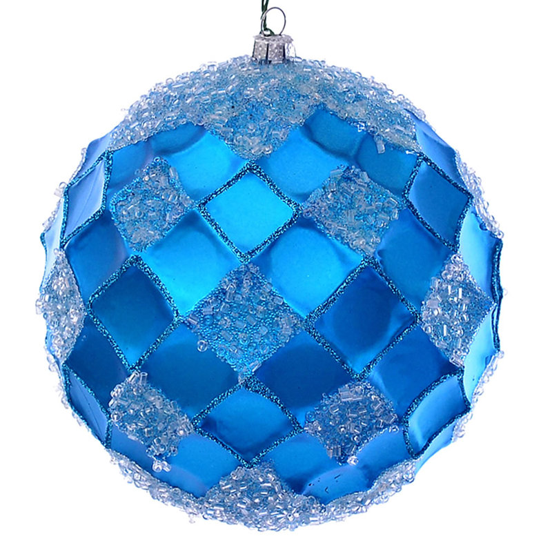 Vickerman 4.75" Red Net Beaded Ball. These Ornaments Are The Perfect Addition To Any Holiday Decorating Project. Each Ornament Features A Drilled Cap With Threaded Wire For Easy Decorating. Includes 3 Pieces Per Pack.