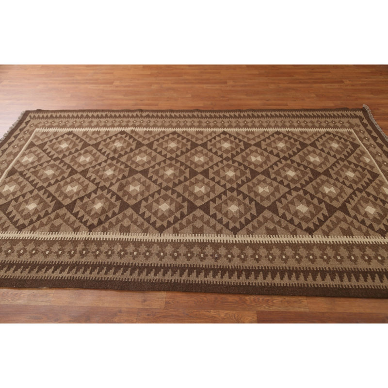 Tapis tribal brun Kilim 5 x 8