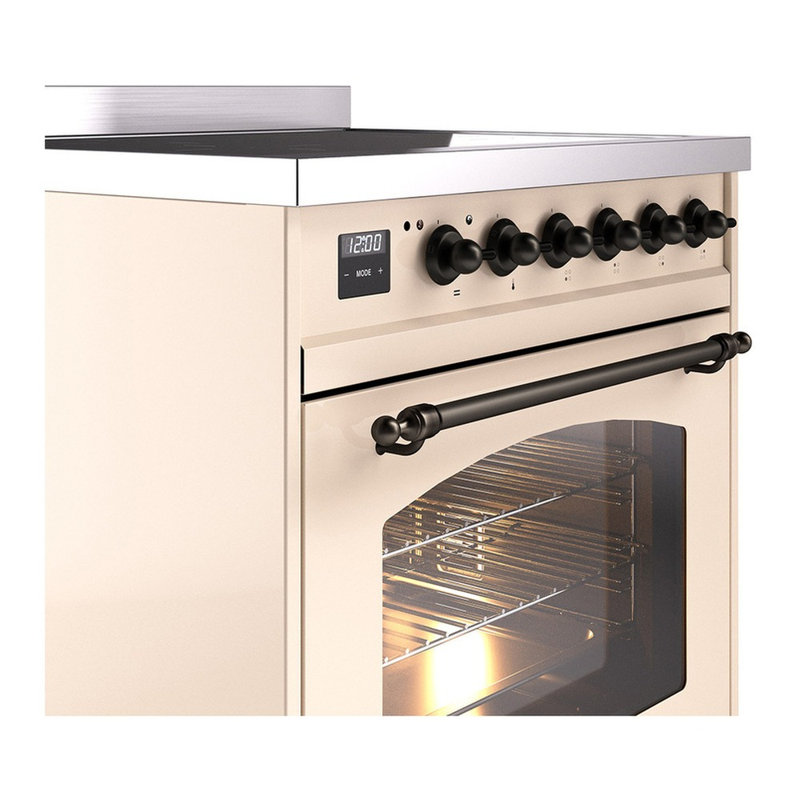 ILVE Nostalgie II 30 in Induction Range, Antique White/Bronze