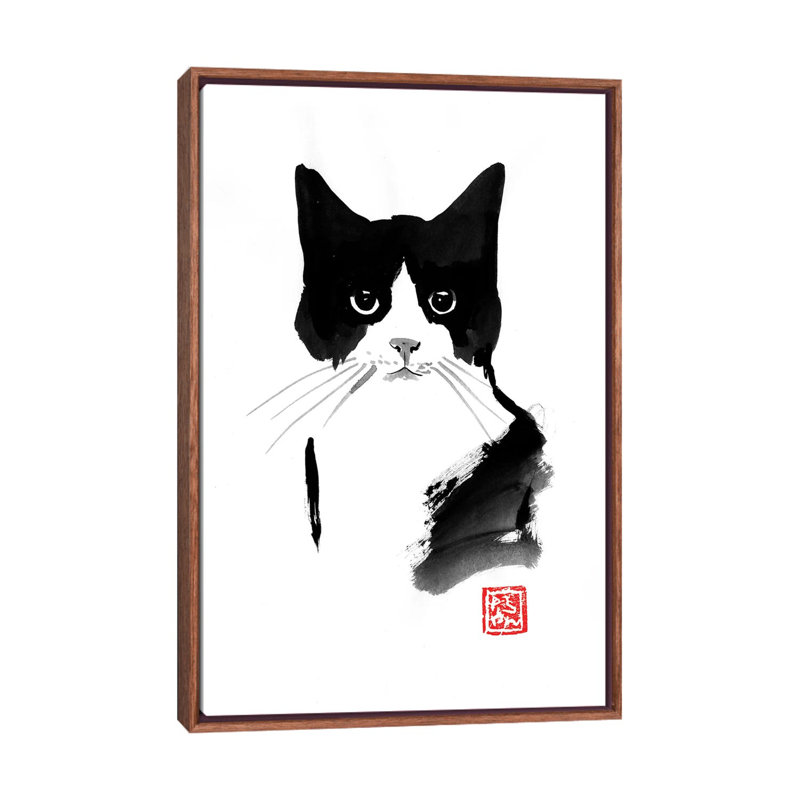 Stray Cat by Péchane - Print on Canvas, Classic Brown Wood Framed, 101.6 cm H x 66.04 cm W