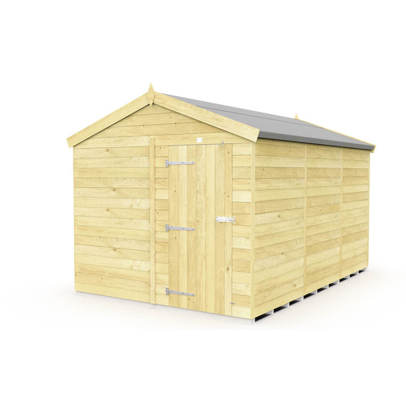 8ft x 12ft Apex Shed - Single Door without Windows