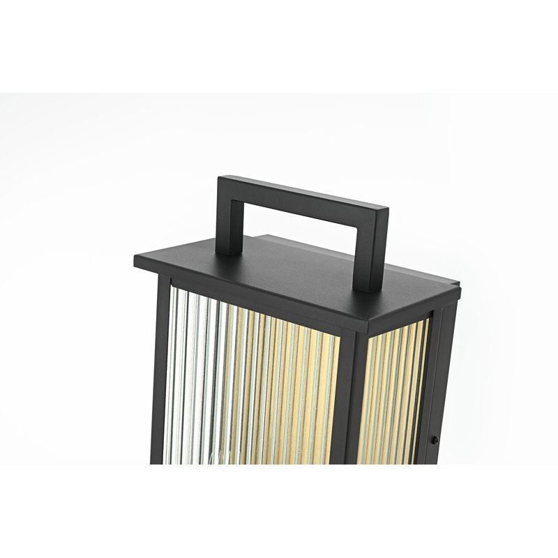 Moy Outdoor Wall Sconce in Black, 19" H x 8.5" W x 5.5" D