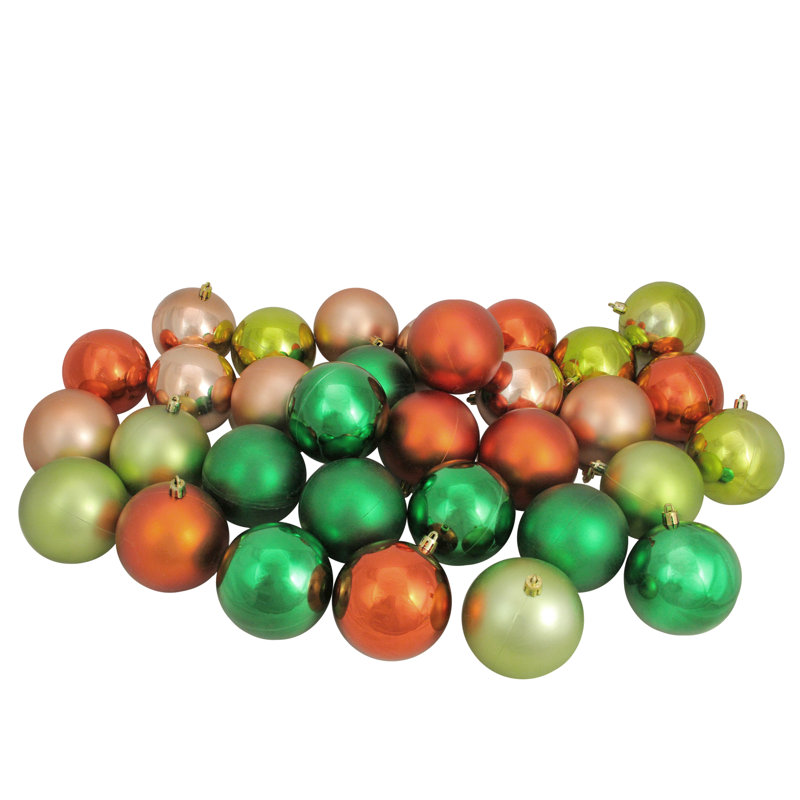 Boules de Noël incassables à 2 finitions, Vert / amande / kiwi