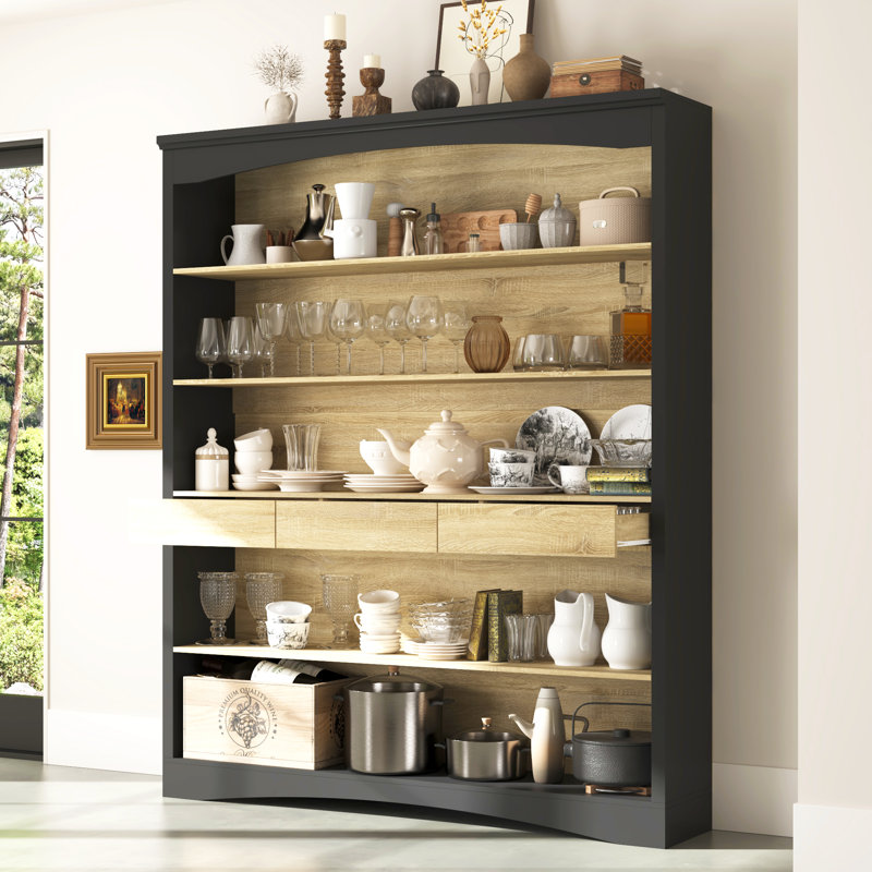 Versatile 5-Shelf & 3-Drawer Display Cabinet