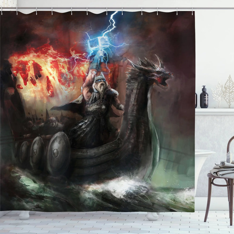 Shower Curtain with Hooks Included, 70" H x 69" W