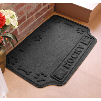 WaterHog® Drool Hog Paws and Bones 22 in. x 33 in. Personalized Indoor Outdoor Pet Mat