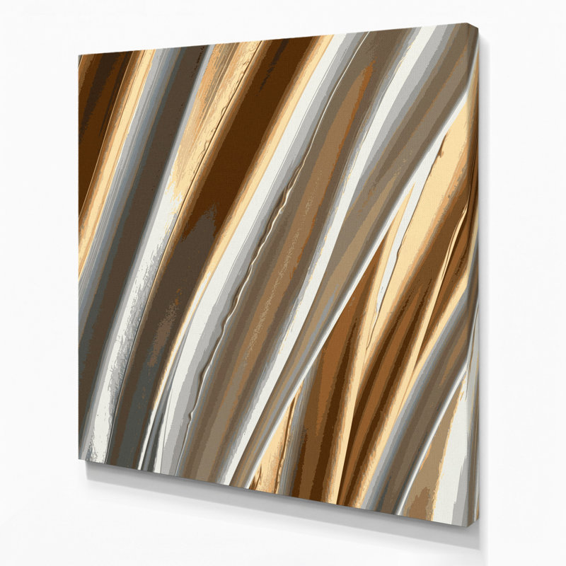 Art mural sur toile gris clair DiagonalStripes, H 16 po x l 16 po
