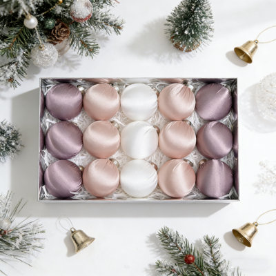 Ensemble de 15 ornements de Noël - Décorations suspendues à finition satinée incassable avec bonhomme de neige, père Noël, clochettes - décor de maison de vacances pour arbre de Noël