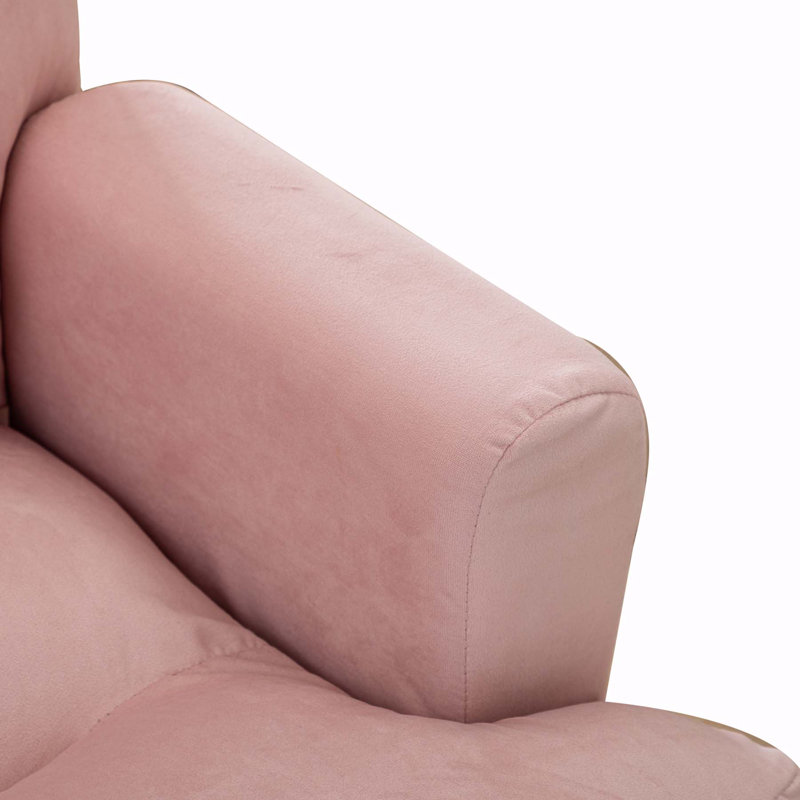 Fauteuil et repose-pieds Gesualdo, Velours rose