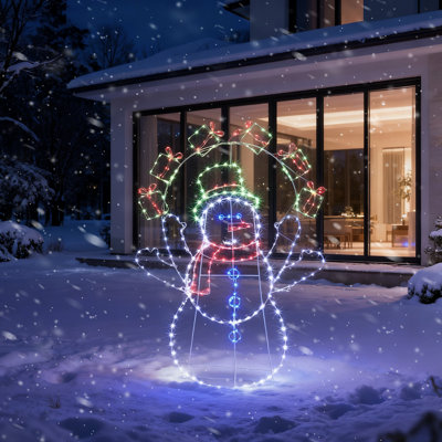 5FT Fun Juggling Snowman Christmas Yard Decoration With 358 LED Multi-Color Lights