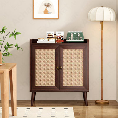 Crédence décorée en rotin - Buffet avec bar et rangement Buffet