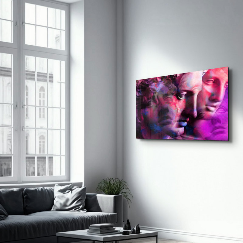 Élégante peinture murale en verre trempé de 13,8 po x 21,7 po | 100% verre trempé, épaisseur: 0,16 pouce | Imprimé UV pour des couleurs éclatantes | Parfait pour la décoration intérieure, le salon et les espaces de bureau