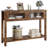 Entryway Table, Wood Console Table With 2 Glass Drawers, 2 Tier Sofa Table With Storage For Living Room