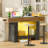 63" Console Table, Large Entryway Table, 2-Tier Behind The Couch Table With Charging Station And Rgb Led Lights, Farmhouse Console Tables For Entryway, Living Room, Entrance, Hallway-1183552357