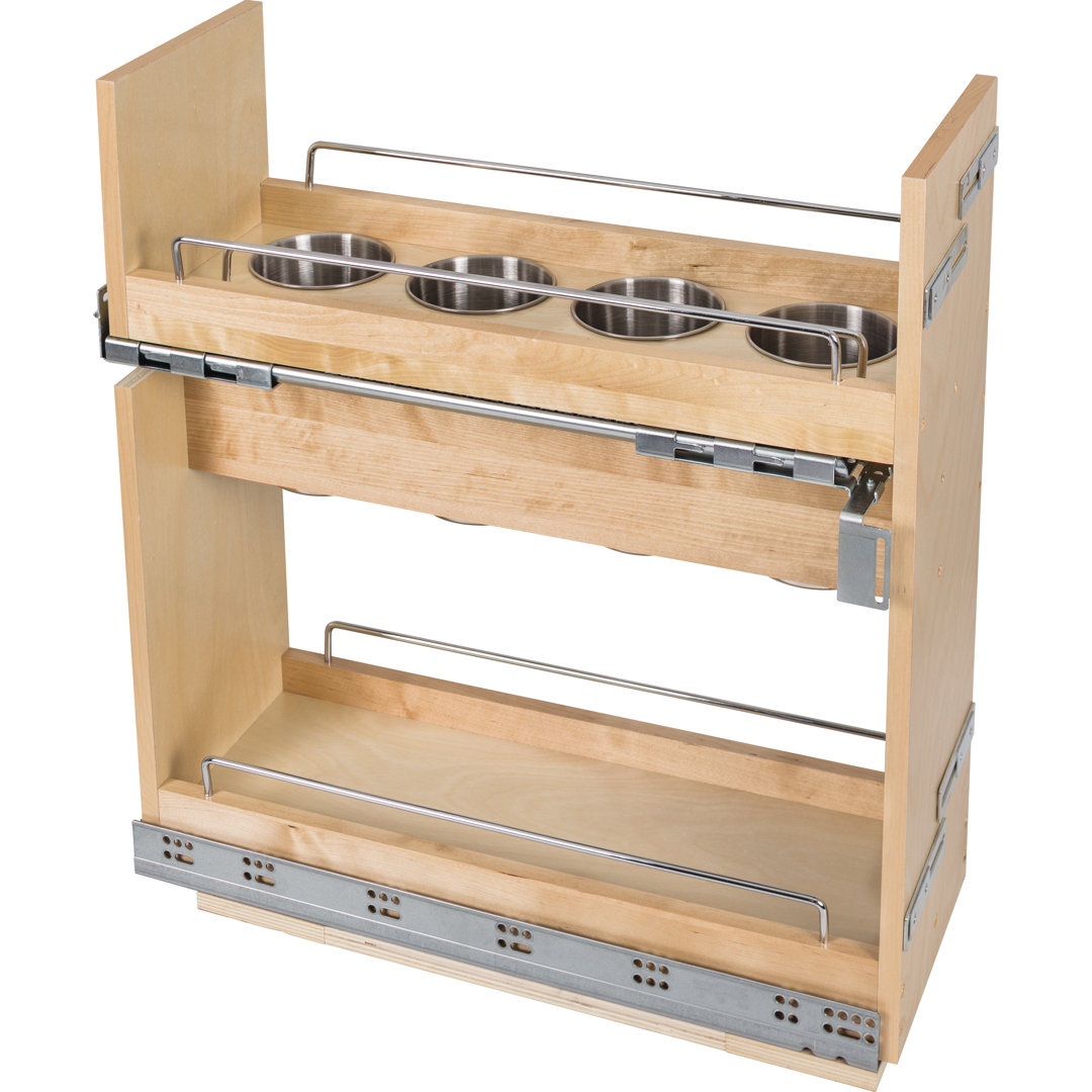 8 Inch "No Wiggle" Utensil Bin Base Cabinet Pullout Built on Premium Soft-close Slides Hardware Resources