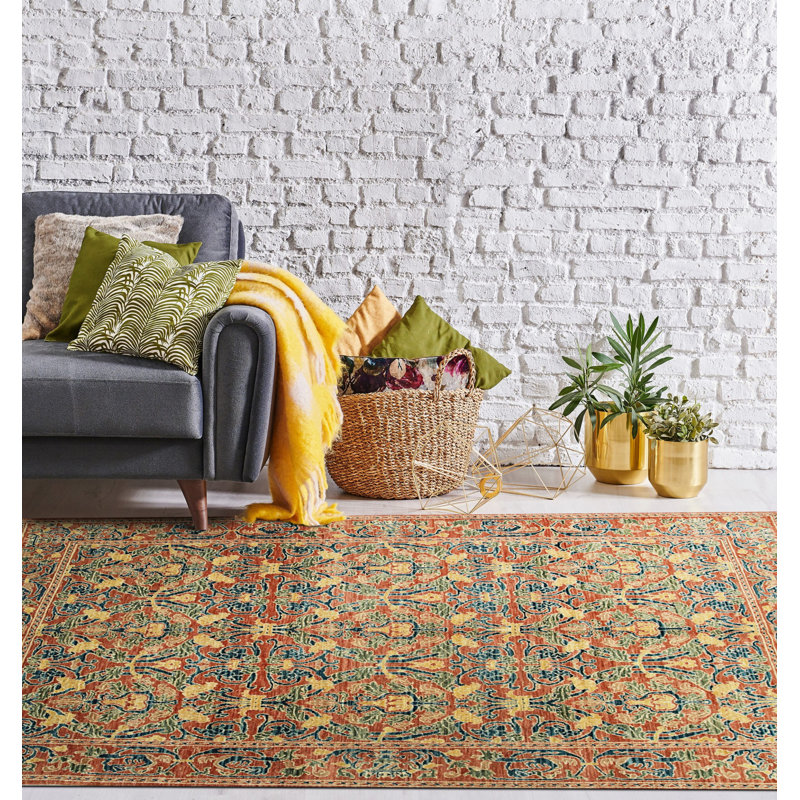 Tapis contemporain corail en laine noué à la main Coral, 10 pi x 14 pi