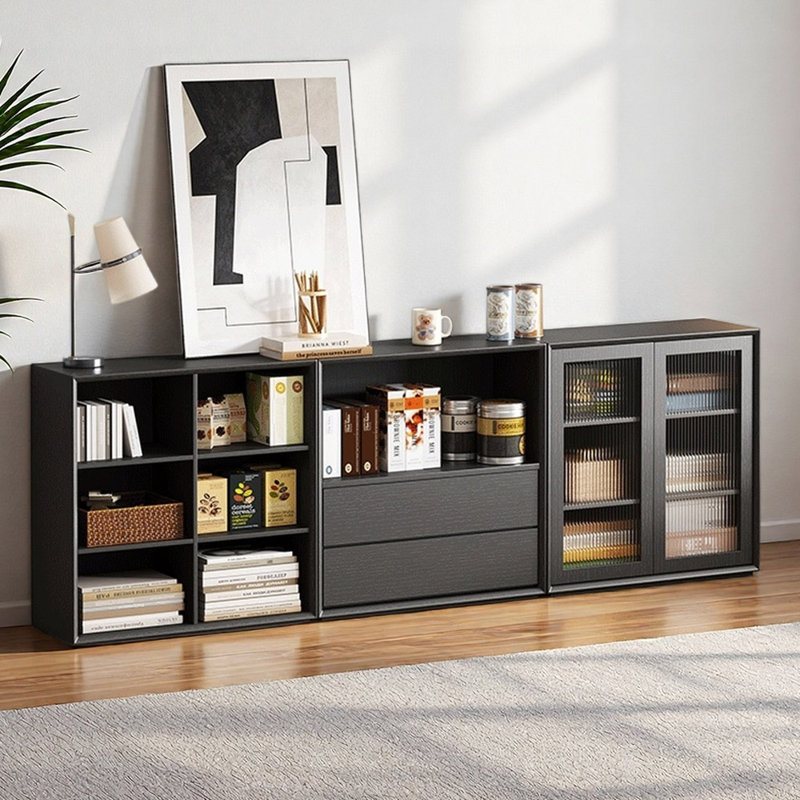 American style luxurious black bookcase