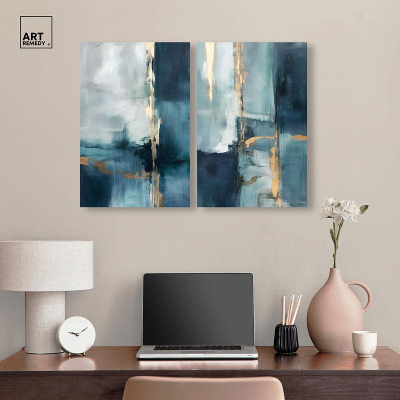 Art mural doré sur toile Golden Luxe par Art Remedy, Toile tendue avec châssis, H 15 po x l 10 po