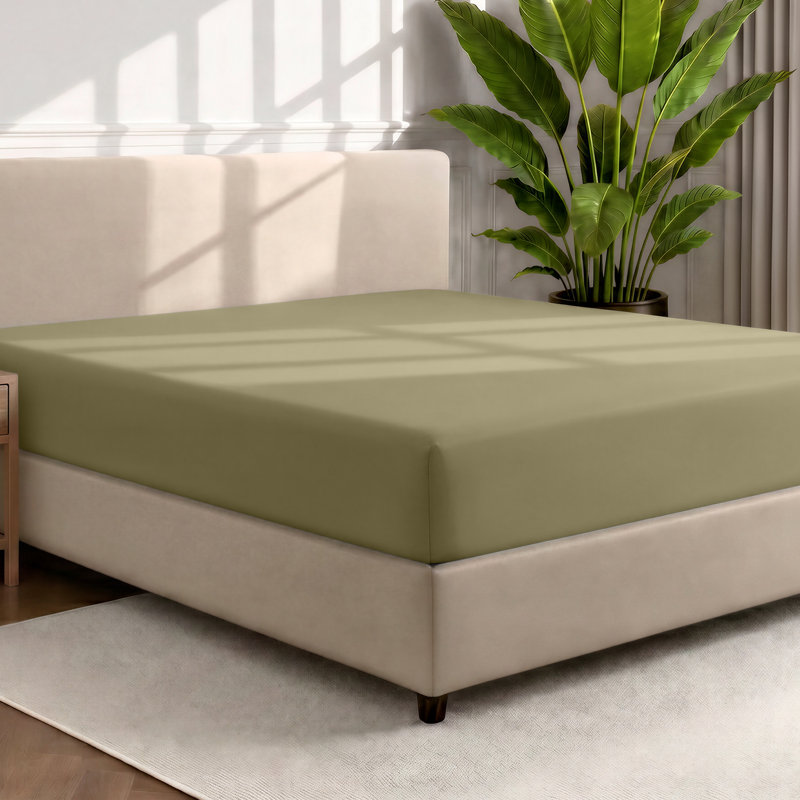 Microfiber Fitted Sheet, Full Fitted Sheet, Olive