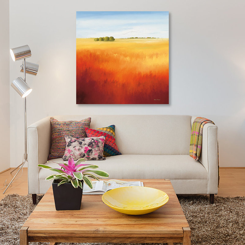 « red field ii », impression sur toile, H 12 po x l 12 po x P 1,5 po, Pas de tapis, Toile tendue