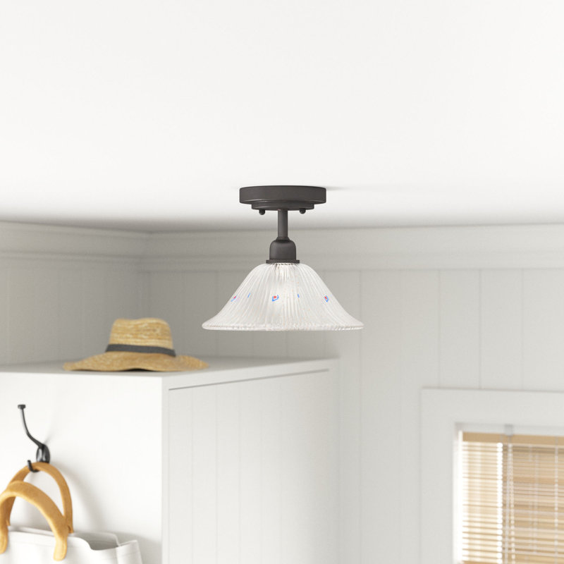 Plafonnier semi-encastré 1 lumière 10 po Eilif, Givré