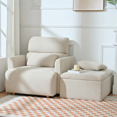 Chaise surdimensionnée avec repose-pieds avec rangement