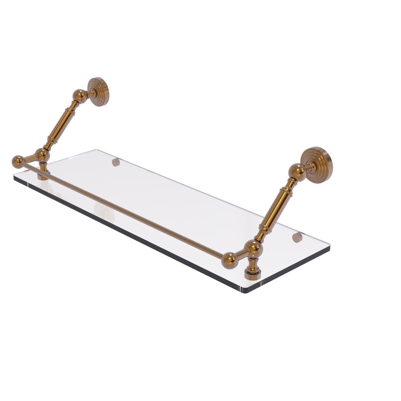 Tablette flottante avec barre de galerie hertzler, Bronze brossé, H 7,3 po x l 24 po x P 8,6 po