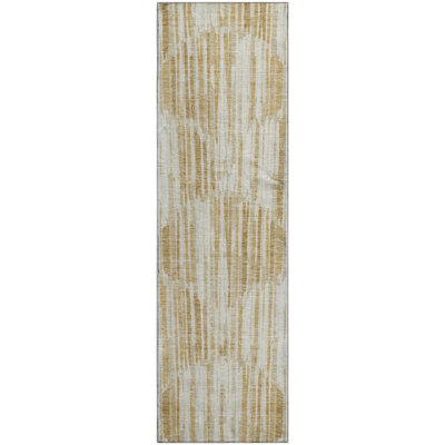 Premium Machine Washable Tweedy Gold Rug
