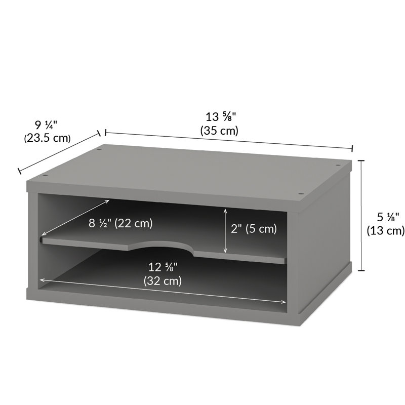 Logan Stackable 2-Tier Paper Organizer and Monitor Stand, Grey