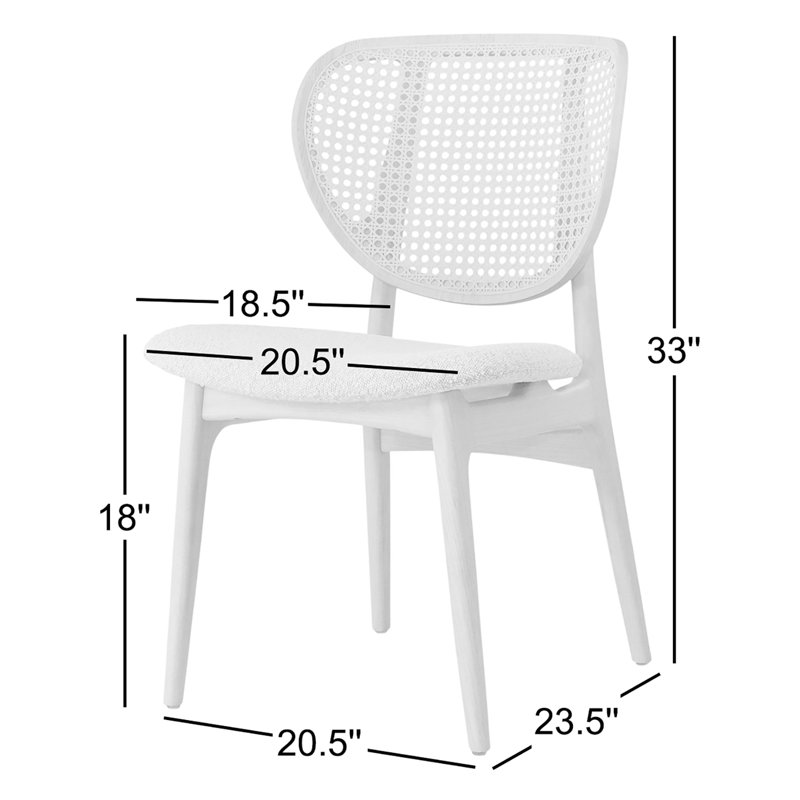 Modern Brazilian Upholstered Dining Chair, Medley Ivory Performance Basketweave/Nogal