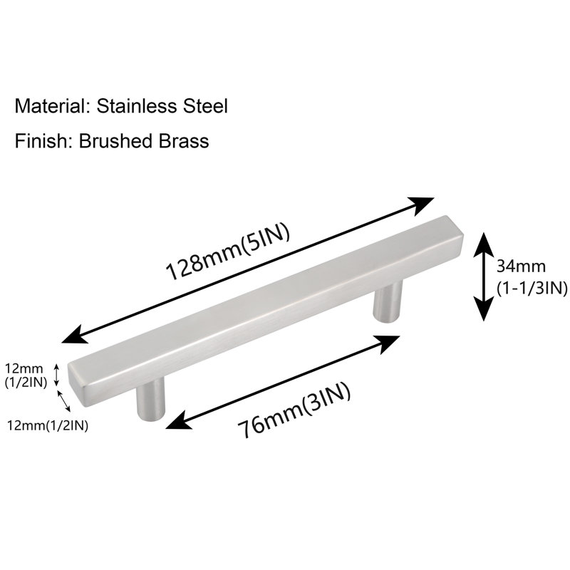 Center to Center Bar Pull Multipack, 3", Nickel, 50